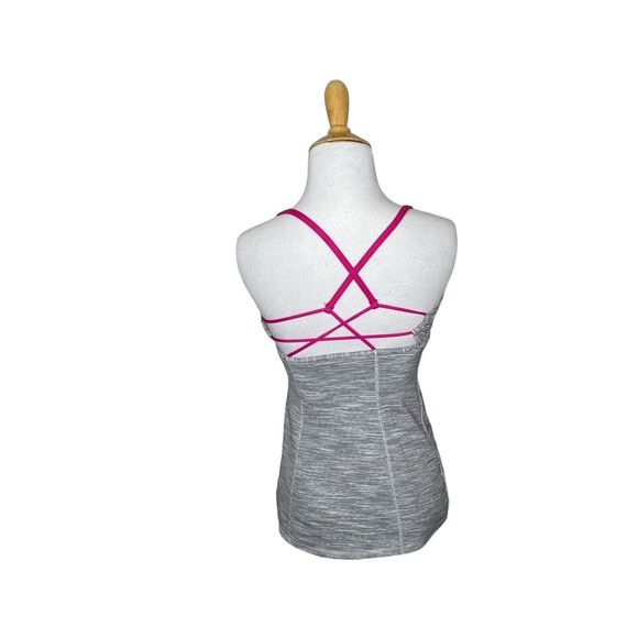 Lululemon Grey Gray Magenta Dancing Warrior Tank Top Athleisure Yoga Running 4 - Picture 3 of 7